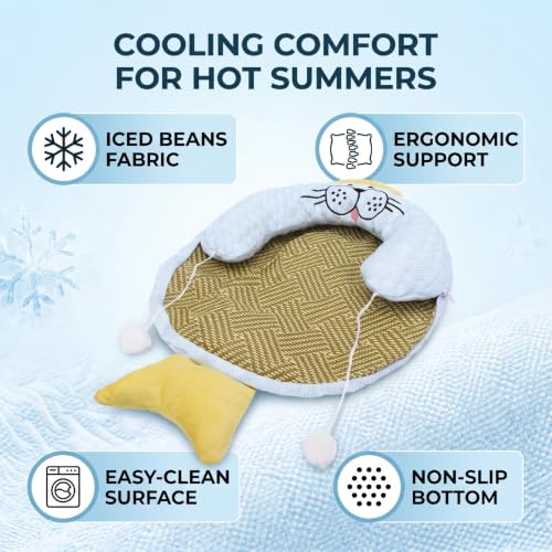 Almohadilla para dormir para perros con almohada y fondo antideslizante para verano 8