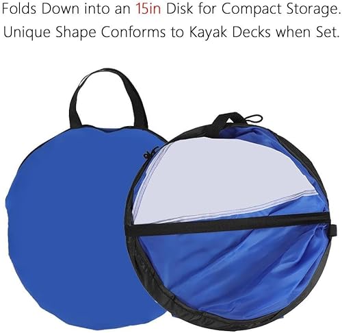 Miniatura 8 de VGEBY Vela de viento plegable de 42 pulgadas, kit de vela plegable para kayaks, canoas, barcos inflables, tabla de remo, kayak, vela de PVC, kayak,