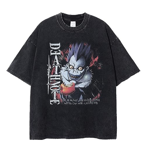 Image of Zhongkaihua Death Note T Shirt Men Women Print Anime Manga Characters Light Yagami/Misa Amane Death Note Top Cosplay Clothes Hip Hop Retro Sport Casual Tshirt for Adults Unisex