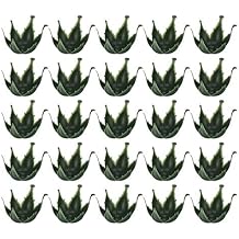 EXCEART 50Pcs Simulated Flower Calyxes 1.77 Inch Artificial Flower Receptacles for DIY Soap Flowers Rose Crafts Green Plastic Holders for Wedding Home Decor