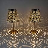 WRQIOO 2 Stück Led Solar Tischleuchte, Solar Tischlampe Outdoor, Solarlampen für Außen Tisch Metal, Wasserdicht Solarleuchte Tisch, Tischlampe Orientalisch für Innen Außen Garten Balkon