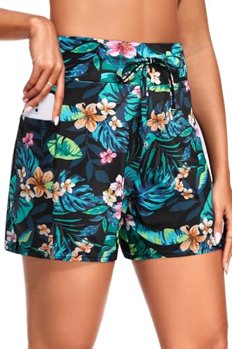 Image of Yonique Womens Swim Shorts Bathing Suits Bottoms Swimsuit Bottoms(Available in Plus)
