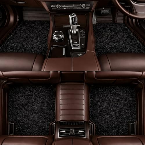 Image of 10D Premium Leatherette Car Foot Mat for Nissan xtrail 7seater 2024 onw| Luxurious & Elegant Look | 100% Waterproof and Dust Proof | Custom Fitted 10D Car Floor Tray Mat -Coffee with Black Grass
