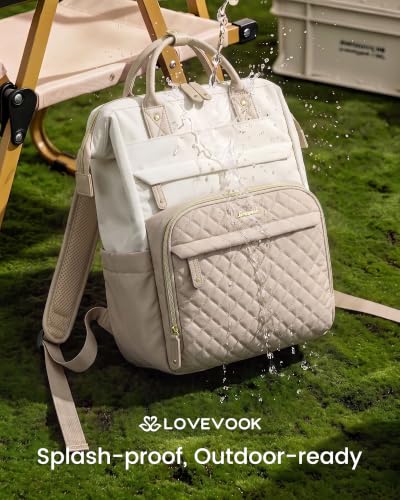 Image of LOVEVOOK Laptop Backpack Women Quilted Teacher Nurse Work Backpack Purse