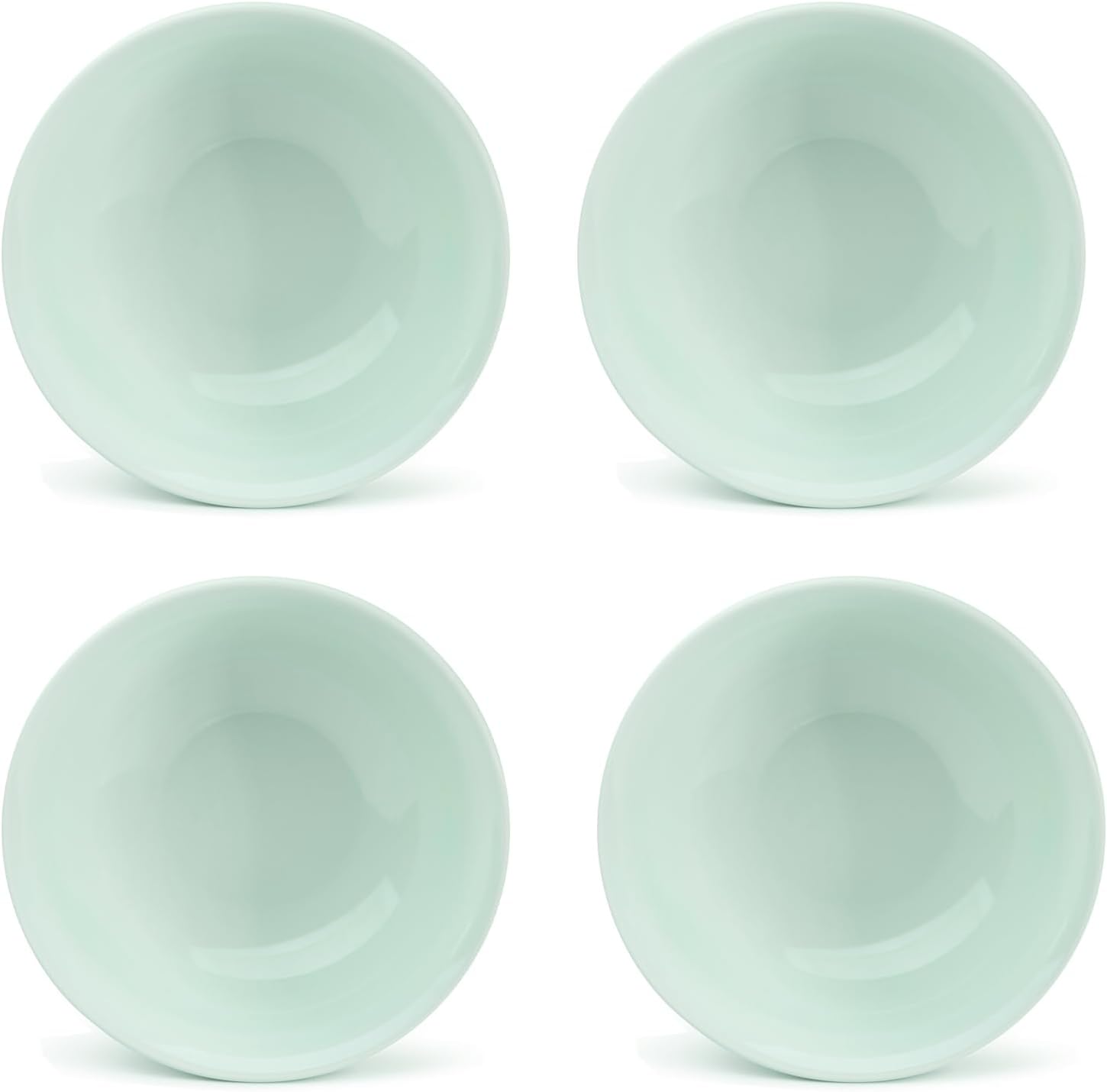 30 oz Soup Bowl, Porcelain Soup Bowl, 7" Diameter, Set of 4 Bowls - Porcelain Bowl for Noodle Soup, Cereal, Pasta, Salad, Fruits - Dishwasher & Microwave Safe - Green (4)