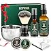 Shaving Kit for Men, Including Eucalyptus & Mint Pre-Shave Oil, After Shave Balm, 2 Packs Shaving Soap, Shaving Brush and Bowl, Beard Bib, Unique Gift for Men Stocking Stuffers