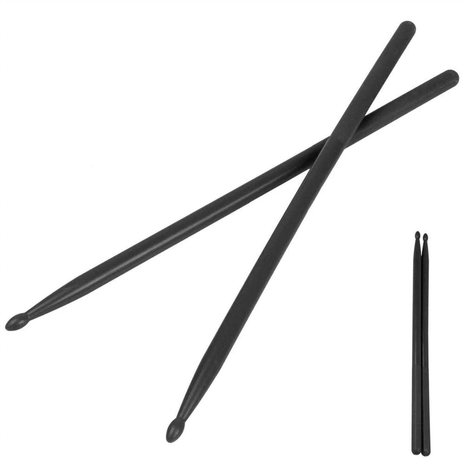 2 Paar Langlebige 5A Bunte Nylon-Drumsticks Jazz Drum Dumb Drum Übungs-Drumsticks Schlagzeug Sticks Set (Color : Bk)