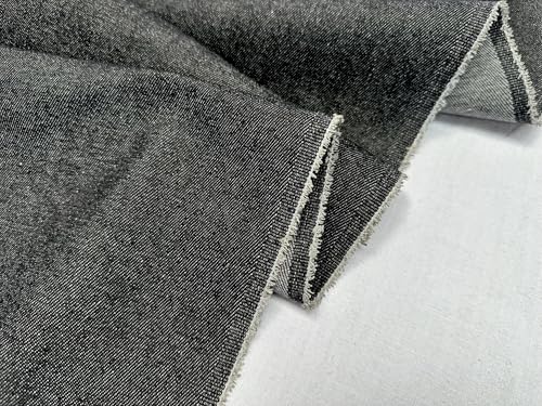 Tissu denim noir en pur coton de 180 cm de large vendu par 10 mètres pour couture