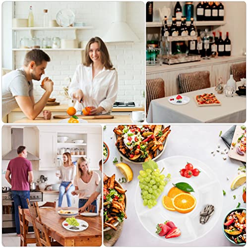 YARNOW 2Pcs Melamina Dividida Placas de Alimentos 5- Companheiro de Sobremesa de Compartimento Placa