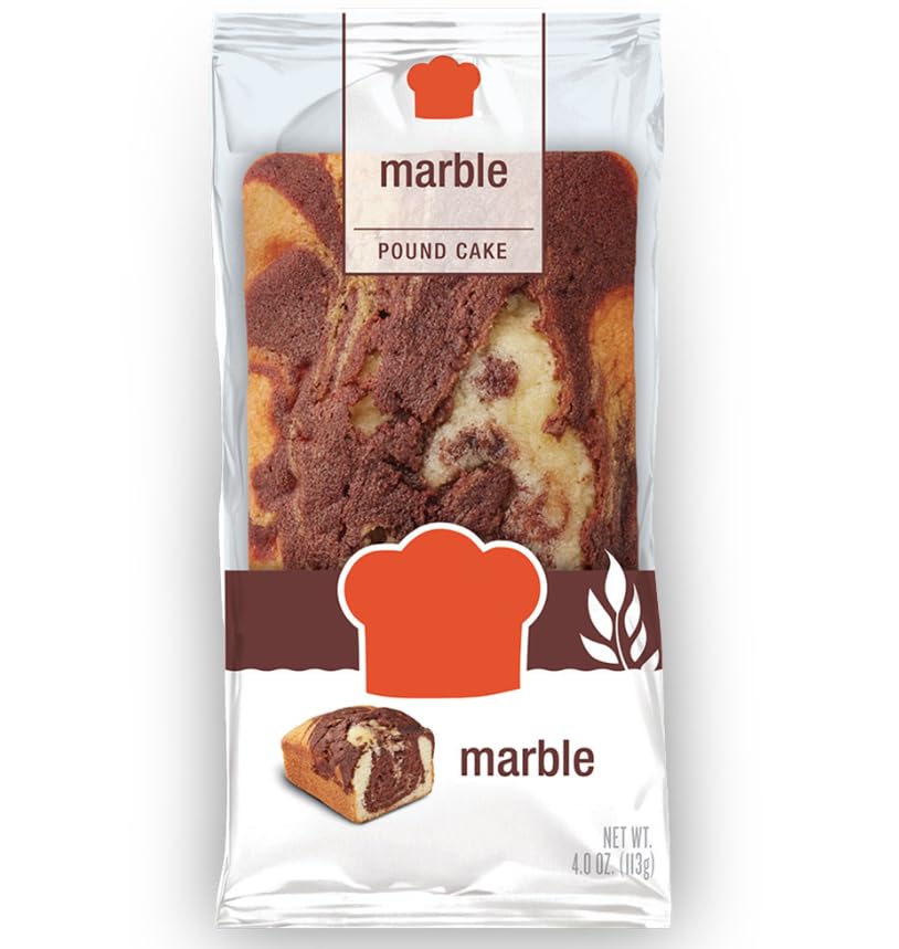 Gourmet Mini Marbel Pound Cake Individually Wrapped Pack Of 12