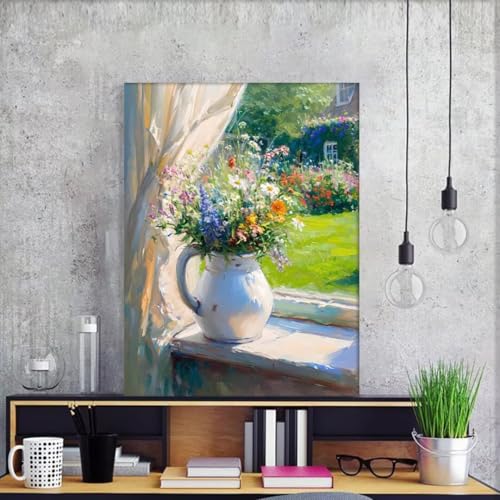 5D diamond painting fleur en cristal et strass haut de gamme pour décoration murale 40x50 - 3