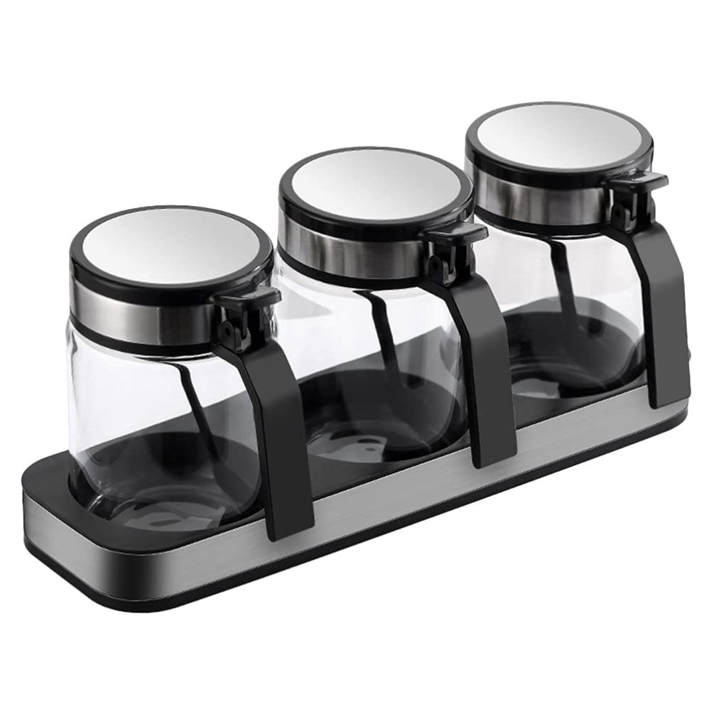 Cabilock 1 Set Set Di Barattoli Per Spezie Contenitori Peperoni Abito Porta Condimenti Portaoggetti Da Cucina Zuccheriera Acciaio Inossidabile Alto Borosilicato Barattolo Da Cucina