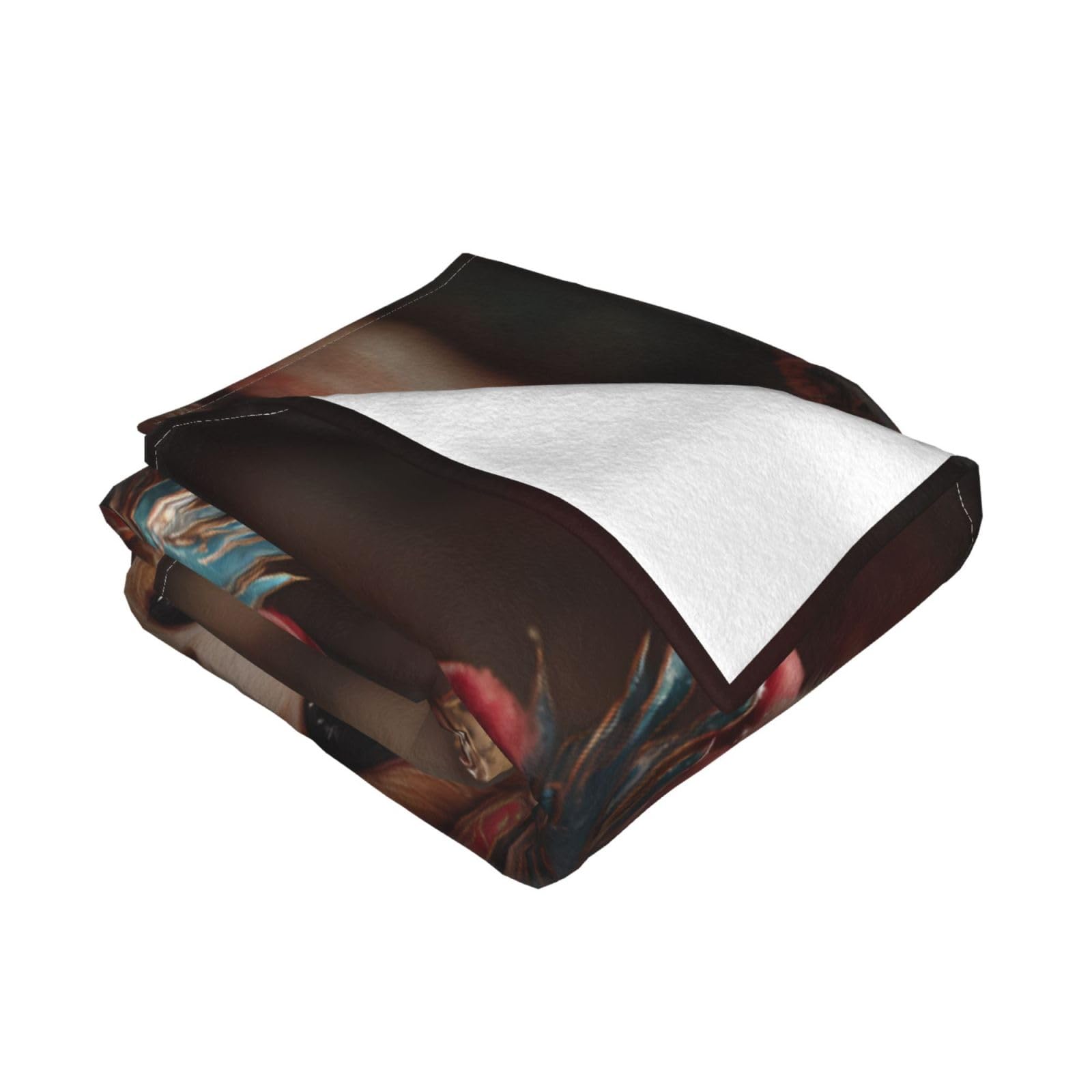 Manta de viaje portátil de 80 x 60 pulgadas, suave, resistente a las arrugas, plegable, exquisito estampado de gatito de pie