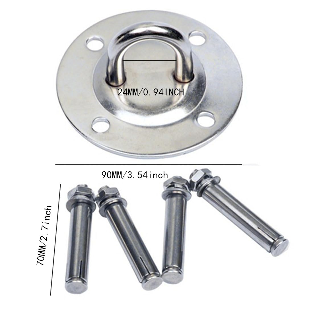 Gancio a Soffietto Heavy Duty Swing Hook per Sacco da Boxe,Asciugamano Yoga,Fino 450kg caricabile,Girevole a 360°, Acciaio Inossidabile Premium,Supporto a soffitto per Sling Trainer,Sun Sail
