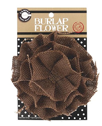 Canvas Corp CVS3396 Burlap Flower, 4-Inch, Chocolate