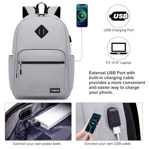 YIORMIOR Mochila Hombre Mujer, Mochila Escolar Ordenador Adolescente Estudiante Universidad Instituto Trabajo Oficina para Portatil 15.6 Pulgadas - imagen 3