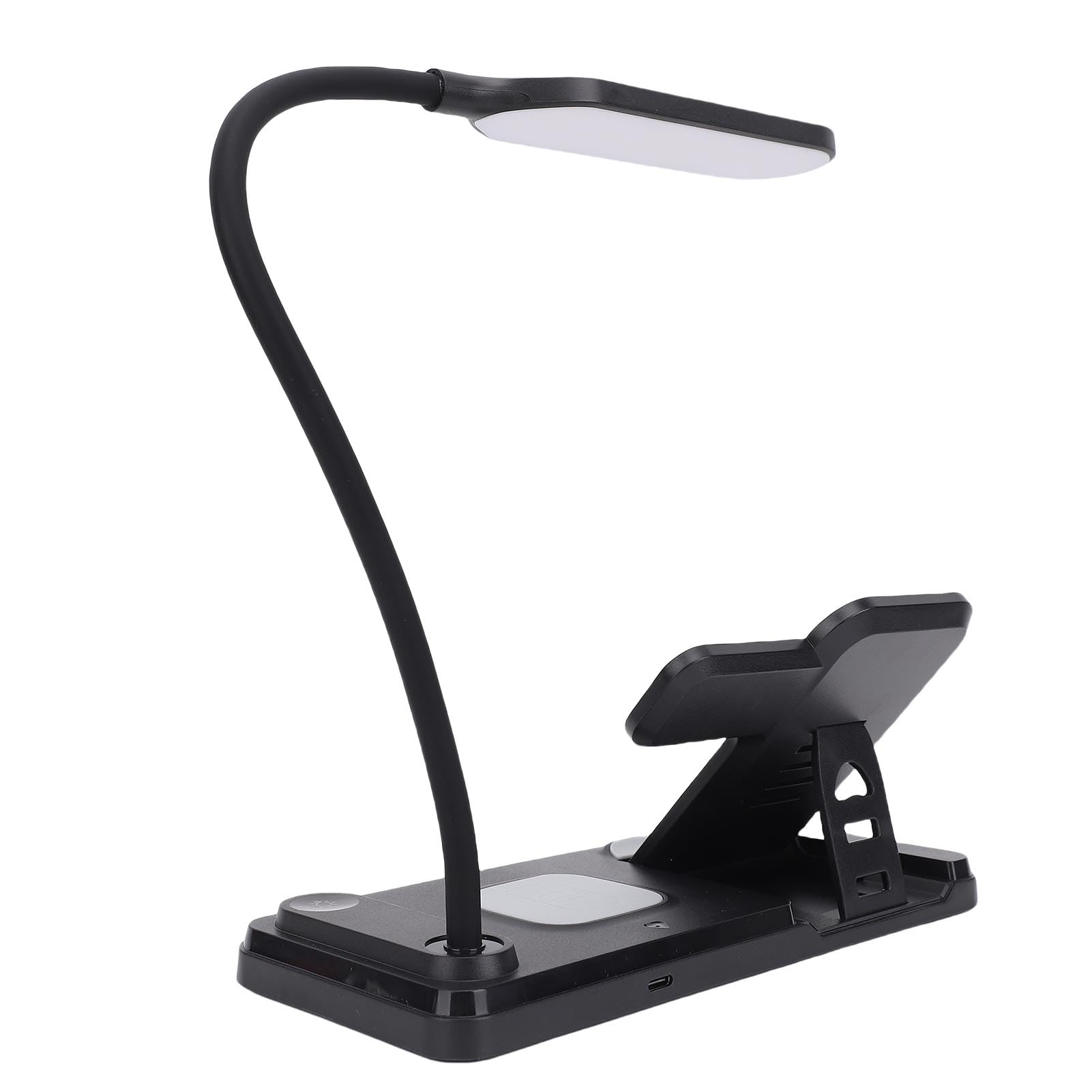 Estación de Carga Inalámbrica 3 en 1, Soporte de Carga con Lámpara de Lectura, Soporte Multifuncional de Cargador de Auriculares para Reloj de Teléfono Rápido de 15 W