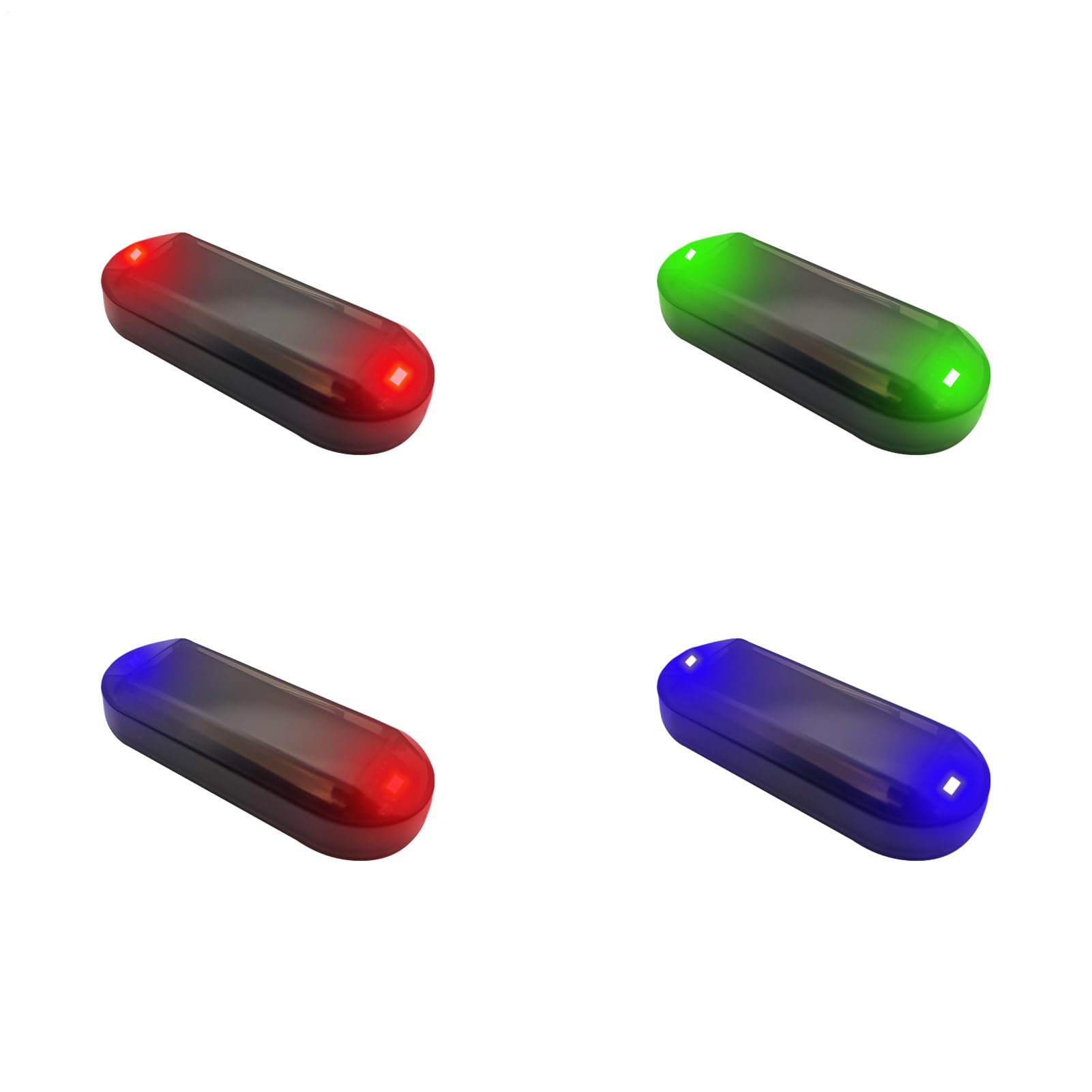 4 Pieces Solar Powered Simulated Car Alarm, False LED Flashing Alarm for Car with Solar Energy, Long Life Car Alarm with Battery, Durable Anti-Theft