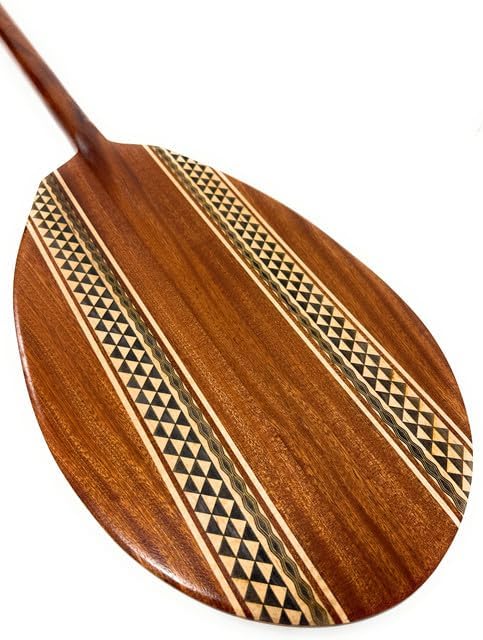 Outrigger Koa Canoe Paddle with Inlay 60 inch with Etching Steersman | #koam016tr