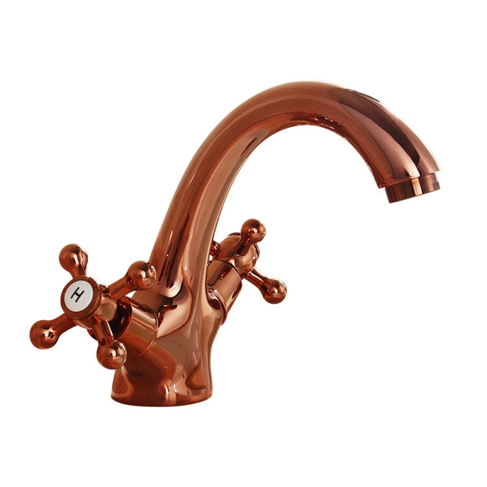 Robinet rétro monotrou rose mitigeur eau chaude froide lavabo cuisine
