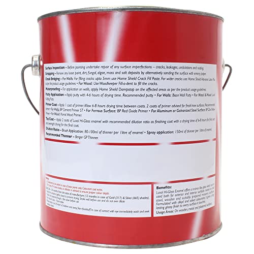 Image of BERGER Luxol Hi Gloss Enamel Golden Yellow 4Ltr