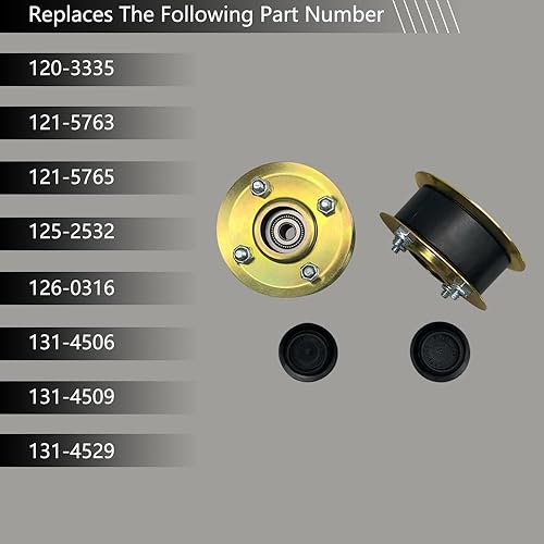Miniatura 2 de 131-4529 Juego de 2 poleas compatibles con Toro 30 pulgadas Timemaster Turfmaster cortacésped reemplazar 131-4506 131-4509 121-5763 125-2532