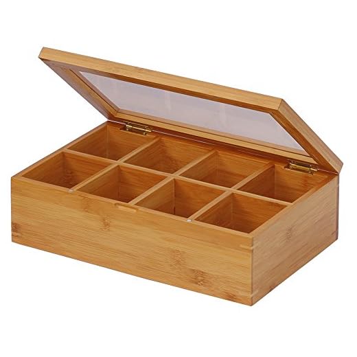Oceanstar Bamboo Tea Box, 12 Inch, Natural
