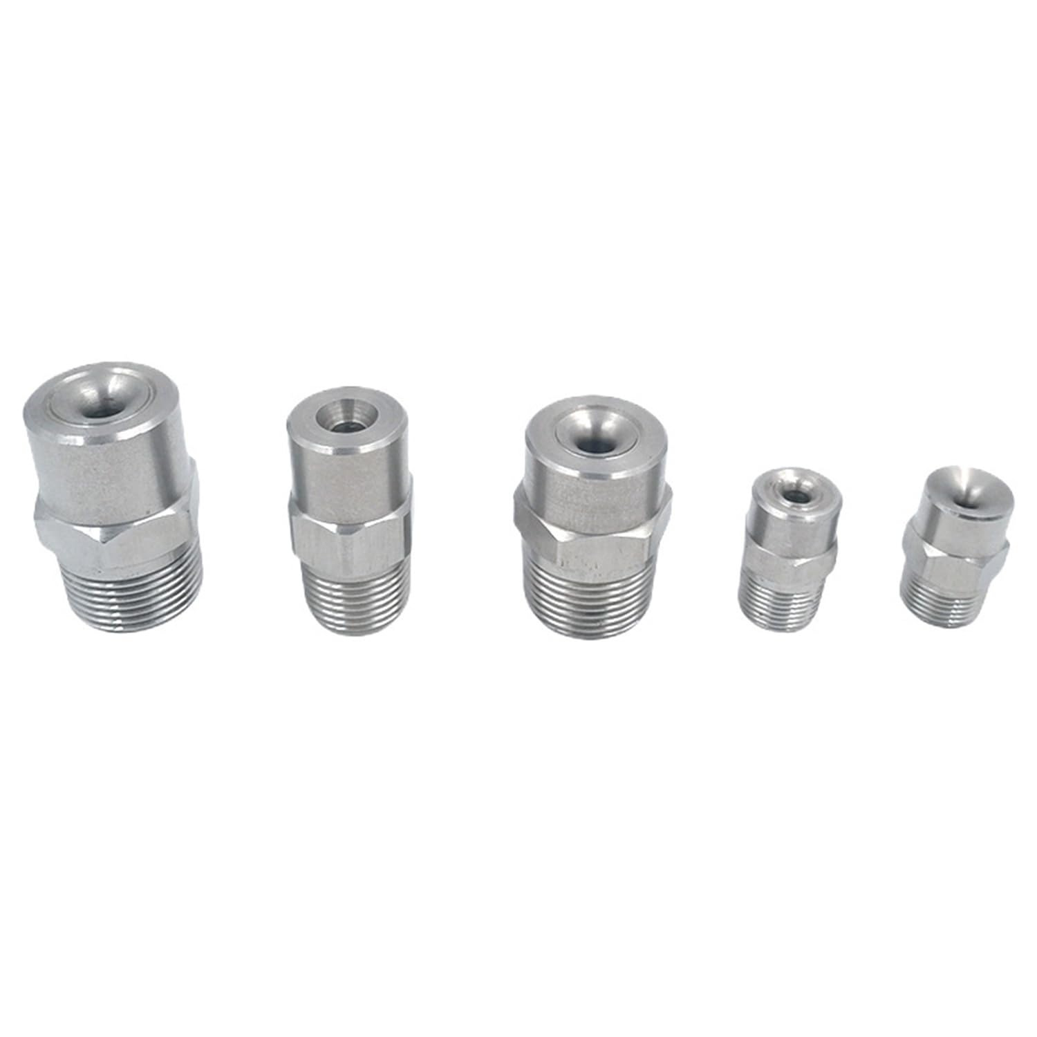 5pcs Industrial High Pressure Nozzle Stainless Steel Full Cone Spray Nozzle for Cleaning Fire Fighting Wide Angle(4-6.0mm)