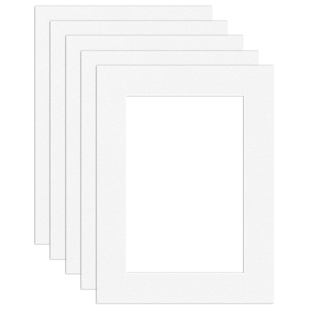 Procut Global 8x6" White Picture Mounts Board to Fit 6x4" Aperture Size - Photo Mount Card Ideal for Prints, Artwork, Crafts & Certificates - Sizes & Colors Available - Pack of 5 โ image 1