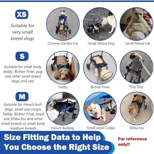Image of Adjustable Lightweight Dog Wheelchair for Back Legs & Cat Mobility Aid - Small Dog Wheelchair Cart with Wheels for Disabled Hind Legs, Hip Support & Rehabilitation (M-(Suitable for 5 to 10 kg))