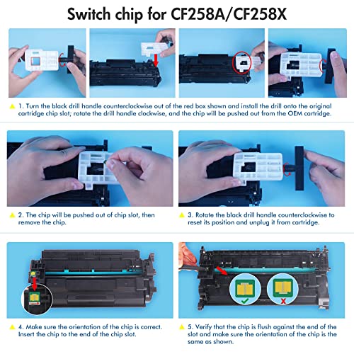 TRUE IMAGE Compatible Toner Cartridge Replacement for HP 58A CF258A 58X CF258X M428fdw HP Laserjet Pro M404n M404dn M404dw MFP M428fdn M428dw M304 M404 M428 Printer Toner (Black, 2-Pack)