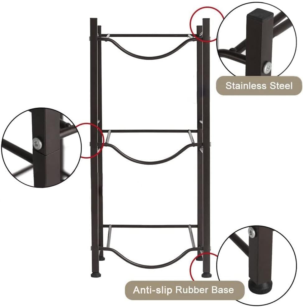 Miniatura 3 de Soporte para botellas de agua de 5 galones, organizador de botellas de agua de 3 niveles para jarras de 5 galones, estante de almacenamiento de