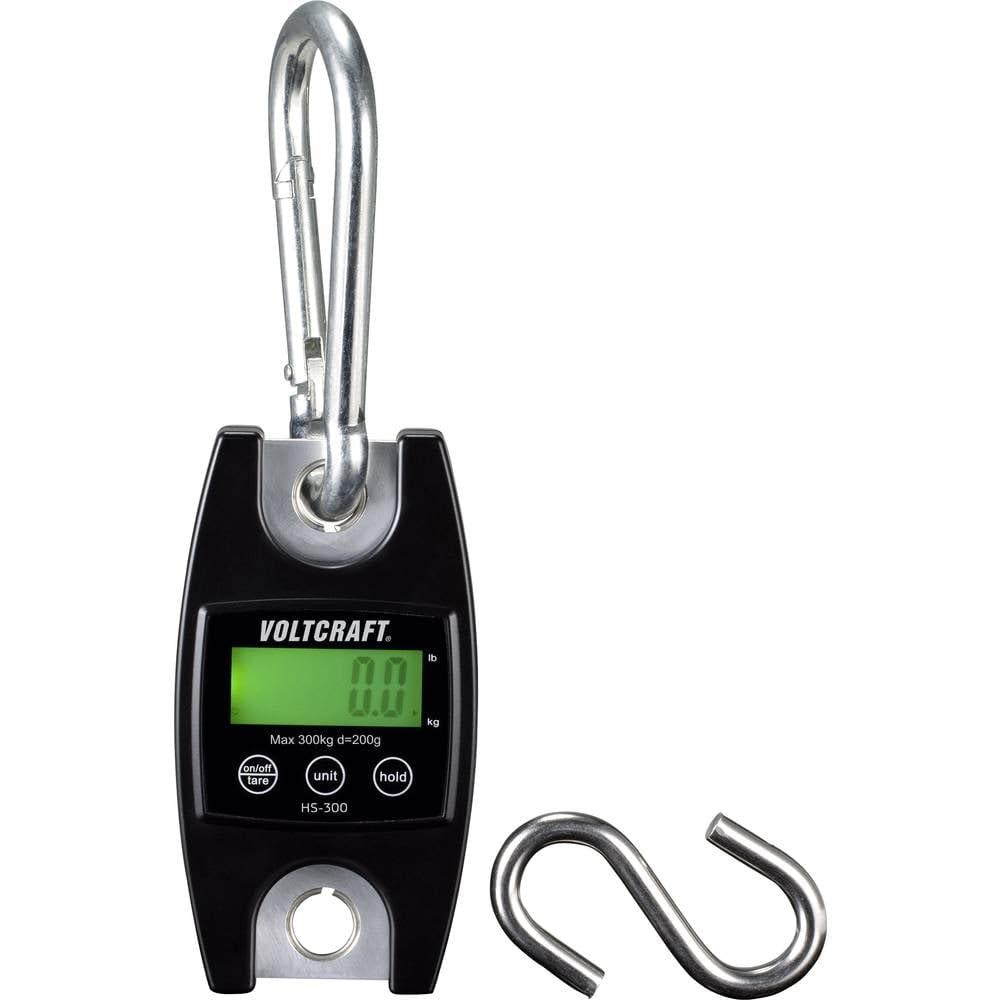 VOLTCRAFT HS-300 Hängewaage HS-300 Wägebereich (max.) 300 kg Ablesbarkeit 200 g batteriebetrieben Schwarz