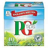 Pg Tips Premium Black Tea For a Classic Caffeinated Beverage,Pyramid Black Tea Bags,40 Count (Pack...