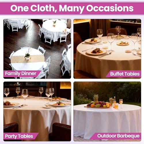 Nappe blanche infroissable WedDecor en polyester pour masquer les tables usées lors des fêtes - 8