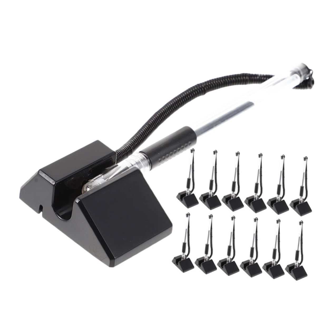 Lot de 20 Stylos Multifonctions Noirs à Encre Gel 05 MM Fixation Adhésive Stylos de Bureau Antivol pour Comptoir Fournitures de Bureau Professionnelles