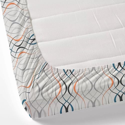 Image of Jashan 210 TC Premium Glace Cotton Comfort Elegent Design Bedsheet with Pillow Cover - Ultra Soft Cotton King Bed Sheet for Daily Comfort - White Challa Elegent 72x78x10 Inche