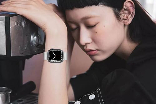 Miniatura 5 de Compatible con Apple Watch Series 9, correa de acero inoxidable de expansión de 1.654 in 1.732 in 1.772 in, correa elástica de metal elástica para