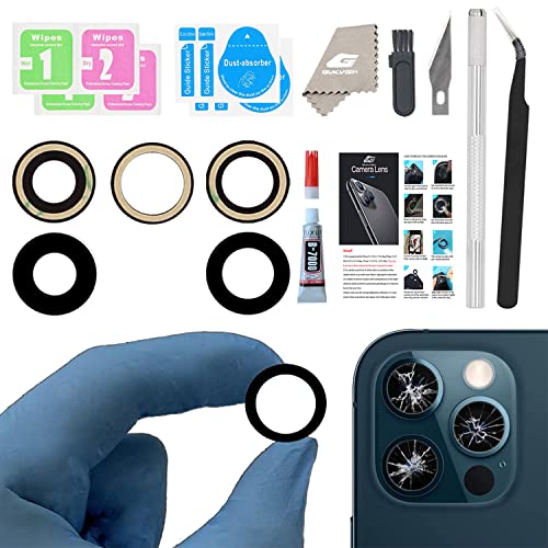 Camera Lens Glass Replacement for iPhone 13 Pro Max and 13 Pro, GVKVGIH Back Camera Glass Lens Replacement with Pre-Installed Adhesive,Repair Tool Kit and Installation Manual