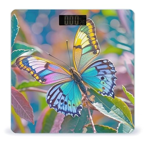 Báscula digital de baño con vidrio templado y pantalla LCD miniatura 1