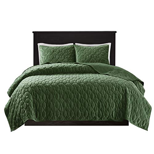 Madison Park MP13-6466 Harper Quilt Set Velvet Casual Geometric Stitching Design All Season thumb #8