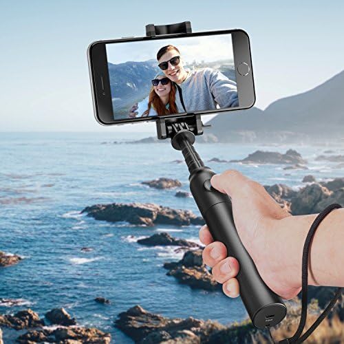 Anker Bluetooth Selfie Stick holding a smartphone