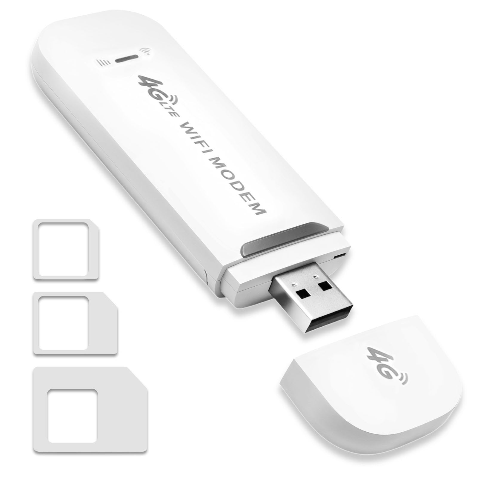 4G USB Dongle Modem Portable WiFi with SIM Card Slot Travel Wireless Router Pay as You Go USB Plug Modem Hotspot Pocket Router 150Mbps High Speed Mobile Internet Adapter for Phones Laptops Car Outdoor — view 7