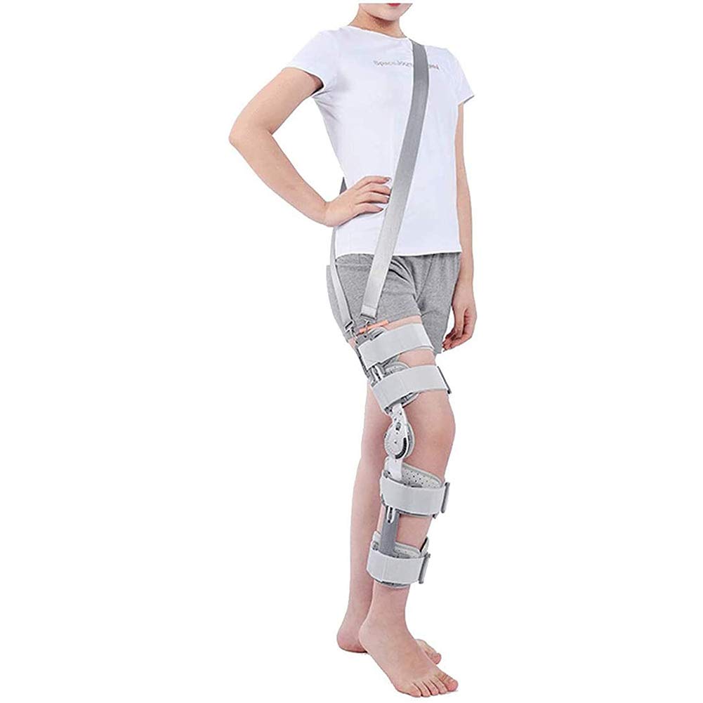 Soporte de fijación de articulación de rodilla ajustable con bisagras ROM, soporte inmovilizador de rodilla, adecuado para lesiones del ligamento del menisco de la rodilla de las extremidades inferi
