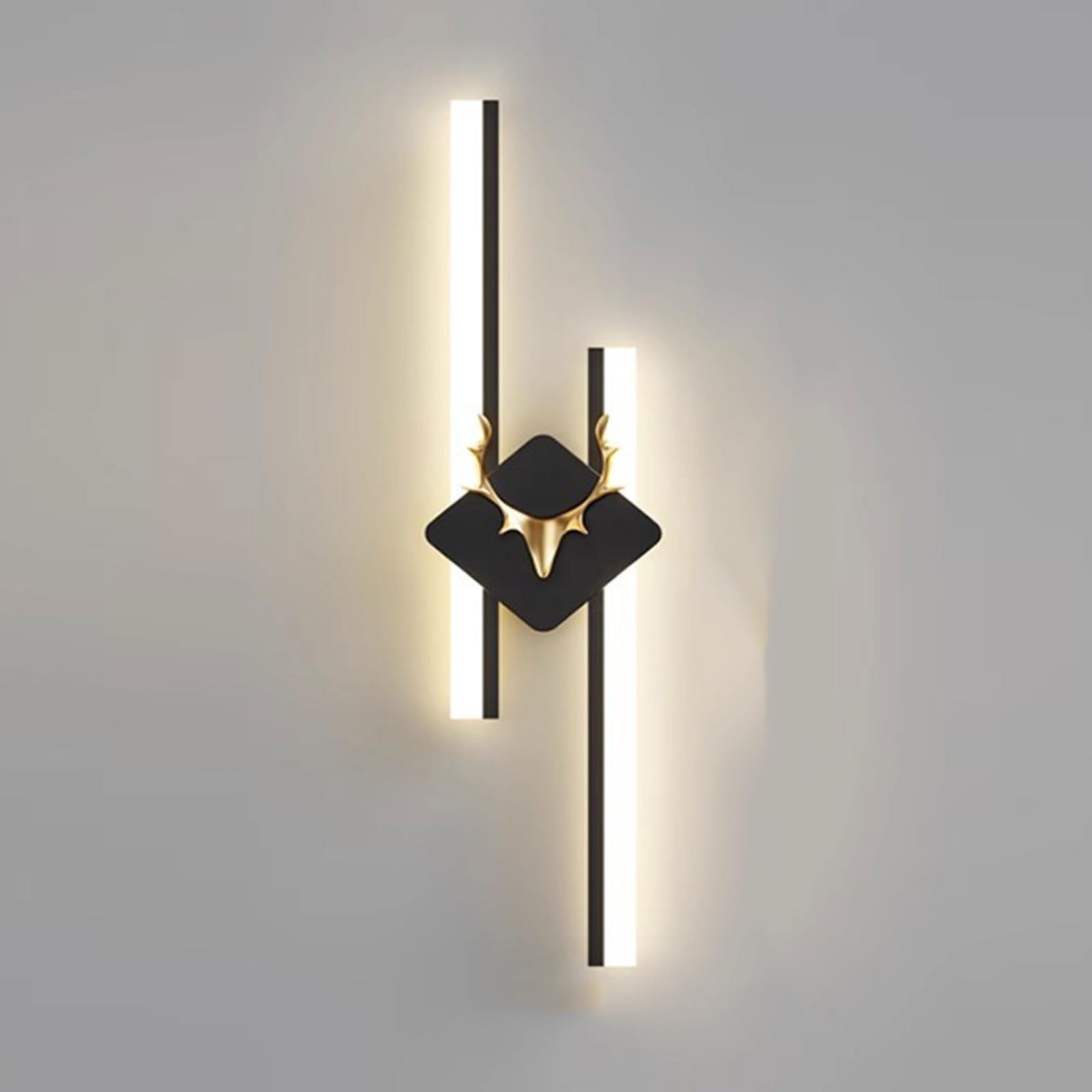 AWEITG Minimalist Adjustable Angle Wall Lamp - Matte Black/Gold Aluminum Transparent Acrylic Shade for Indoor/Outdoor Use(Dark)