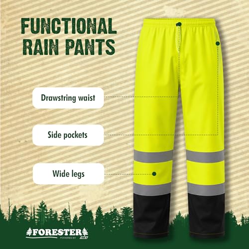 Image of FORESTER Class 3 Hi-Vis Rain Suit - Waterproof Jacket & Pants | Heavy Duty Rain Gear for Men & Women | Reflective