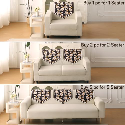 Image of HOKIPO 'Florentina Series' 1 PC Backrest Mat for Sofa Cover | Premium Multi-Needle Quilted Holland Velvet Mat with Anti Slip Backing, Camellia Brown (IN-877-V2*S)