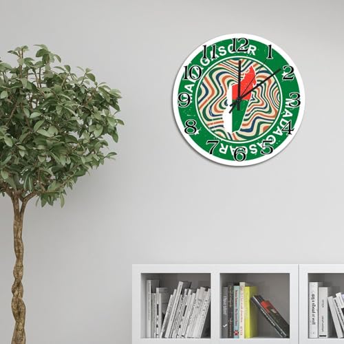 Horloge murale Madagascar grand format lisible pour décorer un mur blanc vide - 5