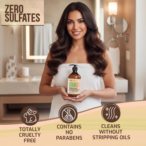 Image of Batana Oil Shampoo - Sulfate Free Thickening Formula - Paraben Free Volumizing Shampoo for Thinning, Fine Hair - Professional Volume Boosting Salon Care for Women and Men with Thin Hair - 16 Fl Oz