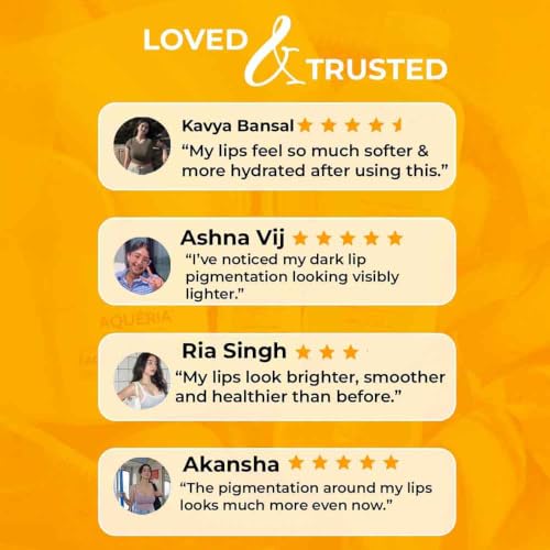 Image of Aqueria Brightening & Hydrating Lip Balm SPF 50 for Dark & Pigmented Lips | 3% Vitamin C, Kojic Acid, Ceramide Complex & Hyaluronic Acid | For Dry, Chapped Lips | Brightens, Hydrates & Helps Repair Lip Barrier | Natural & Untinted | For Men & Women | 10g